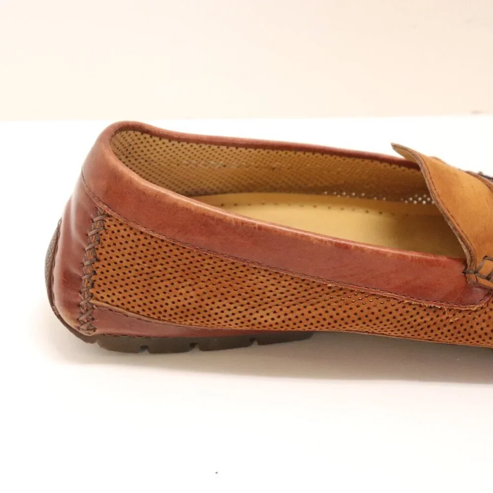 Moreschi Men's Brown Round Toe Slip On Driving Loafers Side 10 Made in Italy